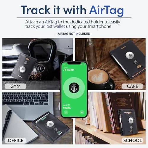 TRAVANDO Money Clip Wallet with AirTag Pocket - RFID Protected Leather Wallet for Men for 11 Cards thumbnail 2