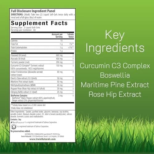 Irwin Naturals Whole-Body Turmeric Curcumin Wellness Formula 60 ct 2-Pack | Supports Joint & Overall Wellness thumbnail 2
