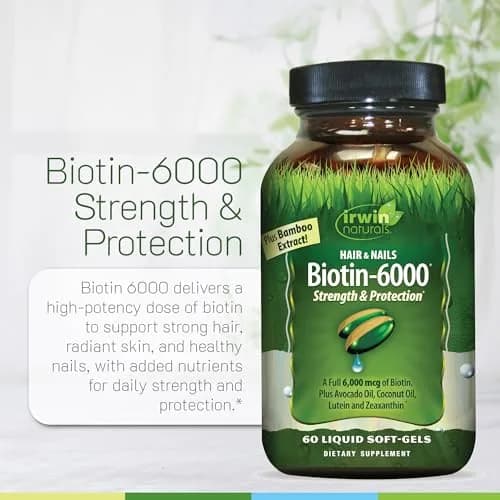 Irwin Naturals Biotin-6000 Hair Skin & Nail Support Formula 60 Count (Pack of 2) | Supports Healthy Hair & Nails thumbnail 5