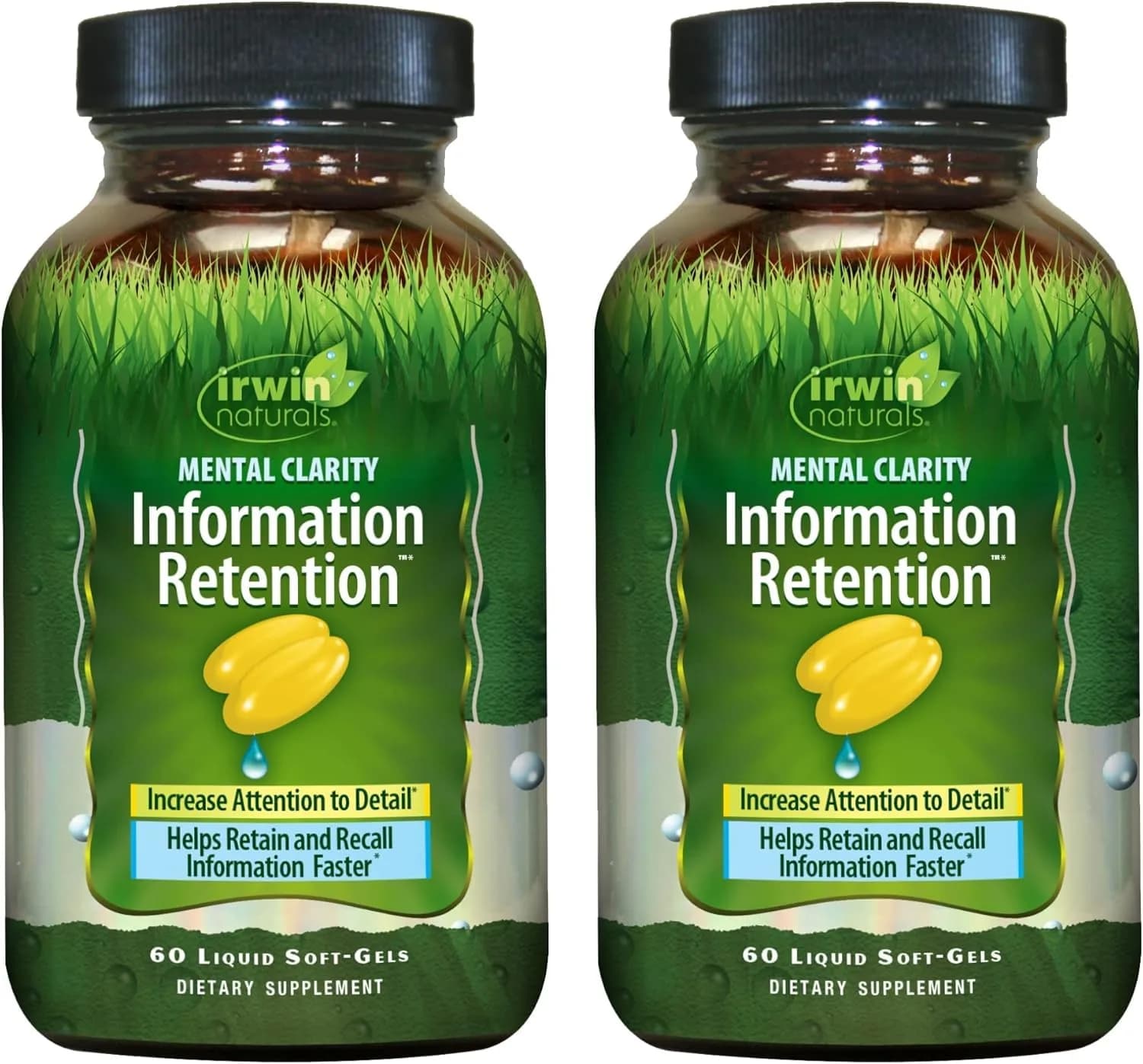 Irwin Naturals Memory Support Liquid Soft-Gels 60 Count | Supports Learning & Recall - main product image