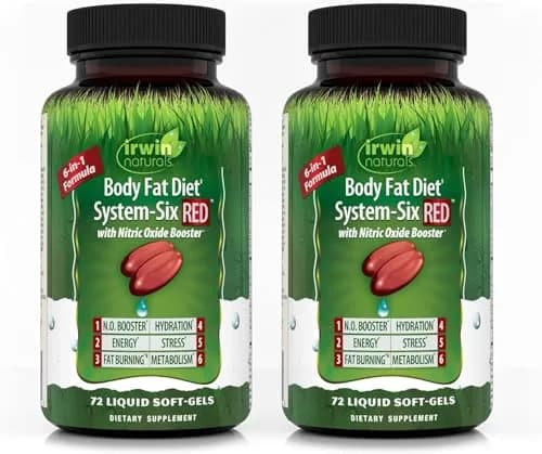 Irwin Naturals Body Fat Diet System-Six RED Nitric Oxide Booster 72 Count | Supports metabolism & energy thumbnail 1
