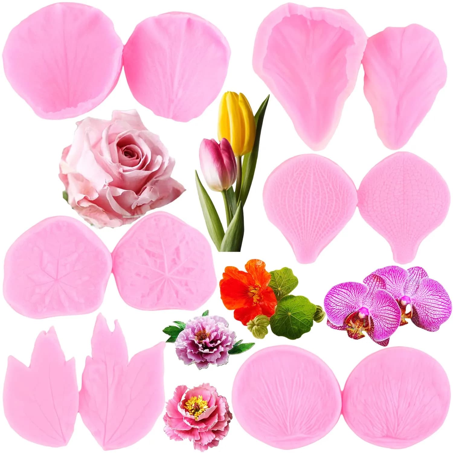 ZiXiang Anthurium Silicone Mold Set of 2 | Food Grade Cake Decorating & Chocolate Making Molds — Style B