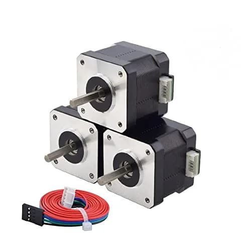 STEPPERONLINE Nema 17 Stepper Motor Bipolar 1.5A 42Ncm 42x42x38mm 1.8deg 4 Wires with 1m Cable and Connector (5 Pack) thumbnail 1