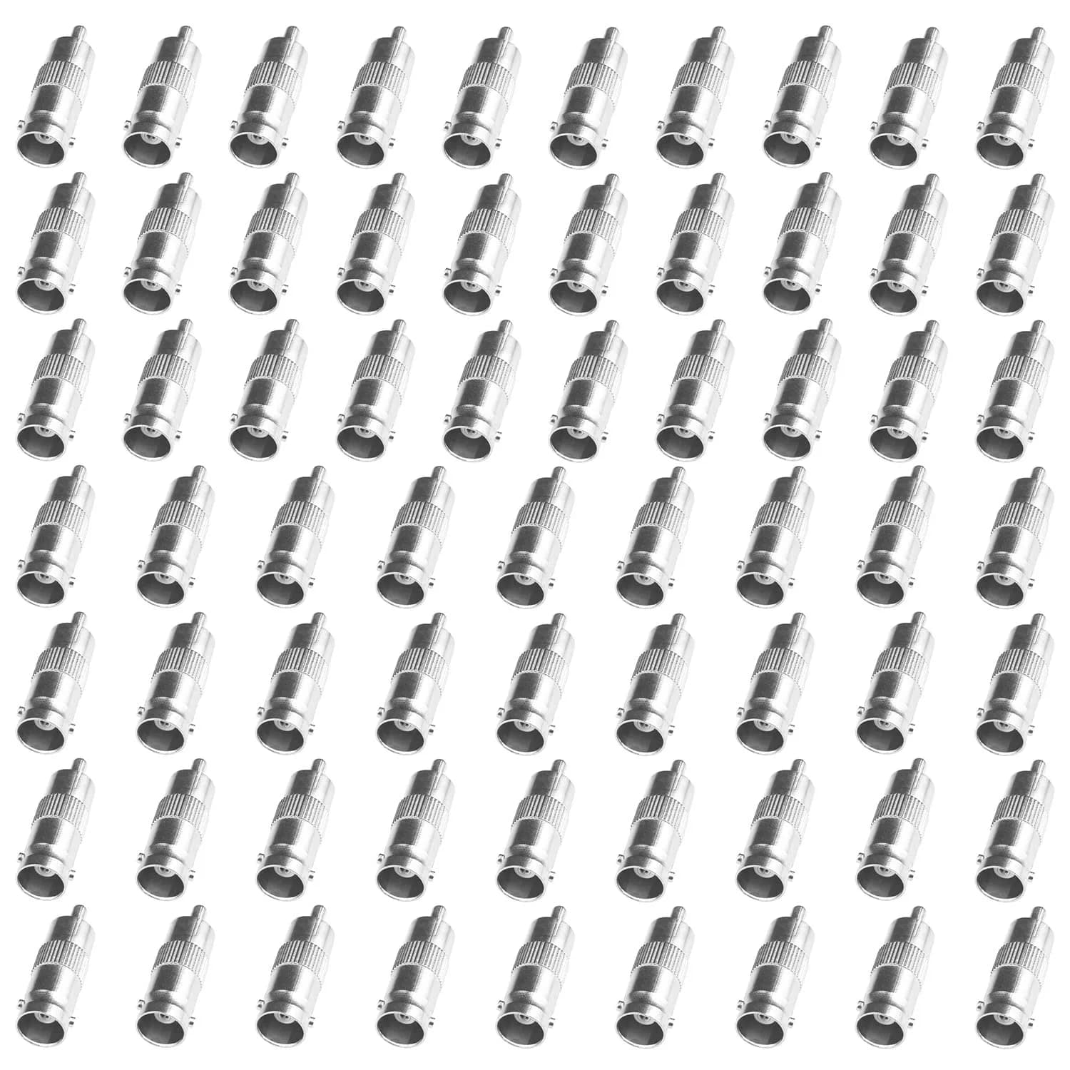 Fanbalunke BNC Female to RCA Male Plug Adapter 66 Pcs | Connect CCTV Cameras to TVs
