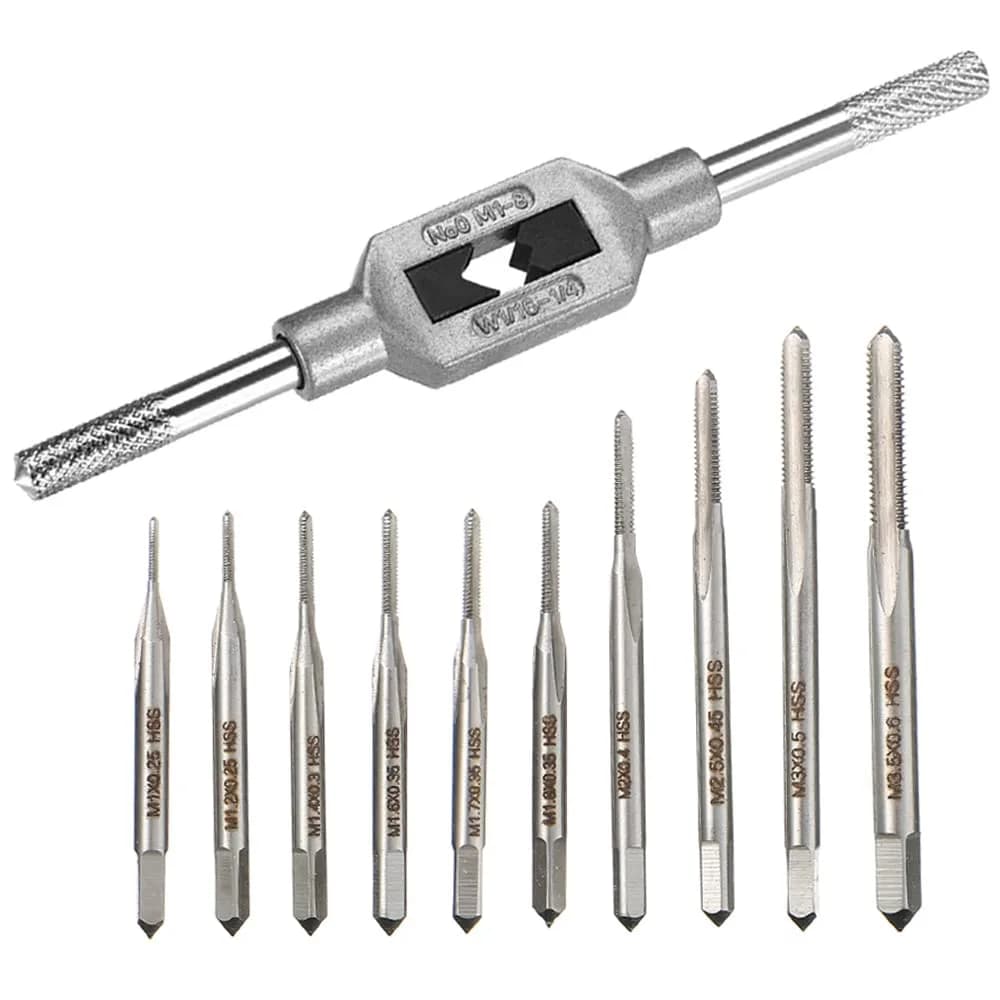 Saipe Micro Taps Set M1-M3.5 with Tap Wrench | HSS Threading Tools for Small Crafts