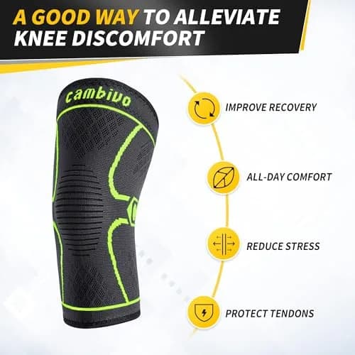 CAMBIVO Knee Brace Compression Sleeve Medium | Orthopedic Brace for Pain Relief & Sports thumbnail 4