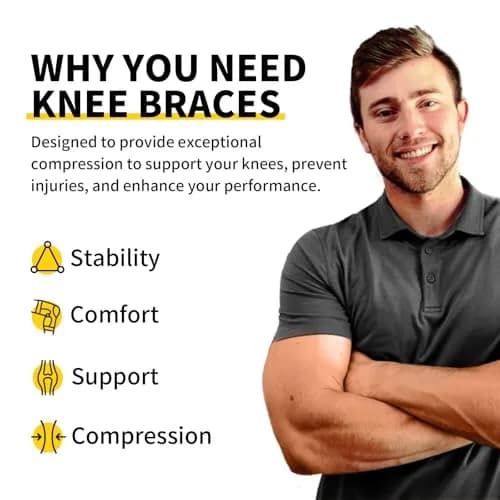 CAMBIVO Knee Brace Compression Sleeve Medium | Orthopedic Brace for Pain Relief & Sports thumbnail 5