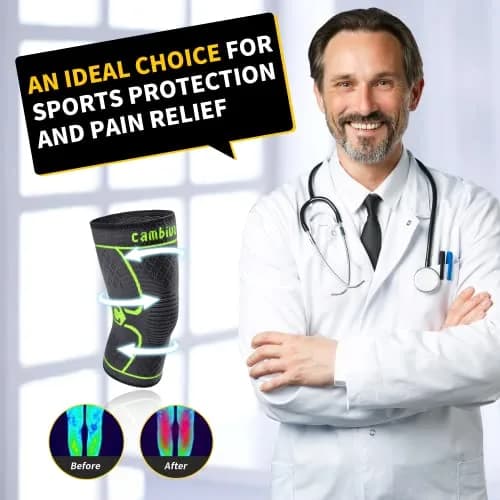 CAMBIVO 2 Pack Knee Brace Compression Sleeve for Men & Women, Green Small | Orthopedic Brace thumbnail 2