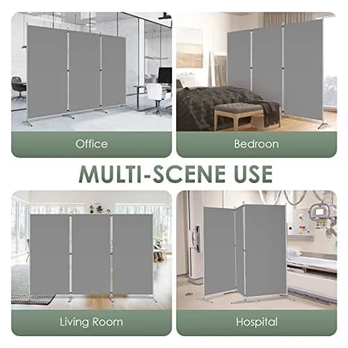 RANTILA 3 Panel Room Divider 213 cm (102''W) x 170 cm (71''H) | Freestanding Privacy Screen for India thumbnail 7