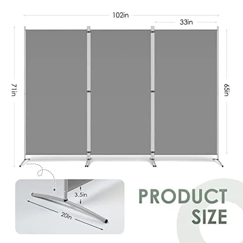 RANTILA 3 Panel Room Divider 213 cm (102''W) x 170 cm (71''H) | Freestanding Privacy Screen for India thumbnail 2