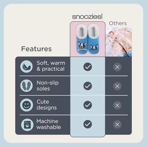 Snoozies Slipper Socks for Women (Blfren, M) | Cozy Mismatched Indoor Comfort thumbnail 5