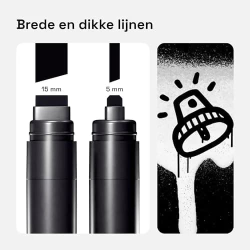 ARTISTRO Black Paint Pens Jumbo Tip Set of 5 | Water-Based Acrylic Markers for Multi-Surface Use thumbnail 2