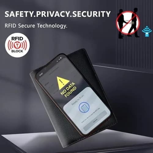 BAPHITY Genuine Leather RFID Blocking Slim Passport Wallet | Black thumbnail 4
