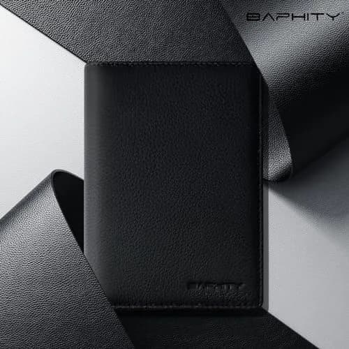 BAPHITY Genuine Leather RFID Blocking Slim Passport Wallet | Black thumbnail 6