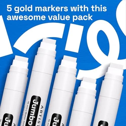 ARTISTRO White Paint Pens Jumbo Tips Set of 5 | ASTM D-4236 Certified thumbnail 6