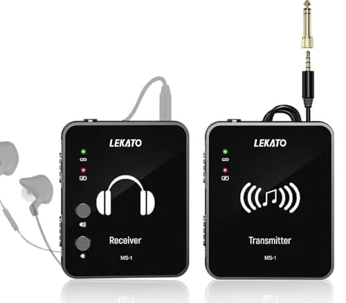 LEKATO MS-1 Wireless in Ear Monitor System | 2.4GHz Stereo IEM Transmitter & Receiver thumbnail 9