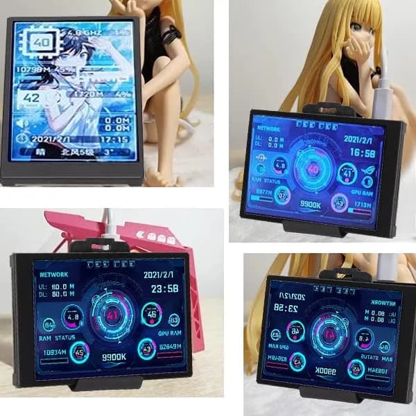 ASHATA 3.5in IPS USB Mini Screen 320x480 | PC Temperature Data Monitor thumbnail 2