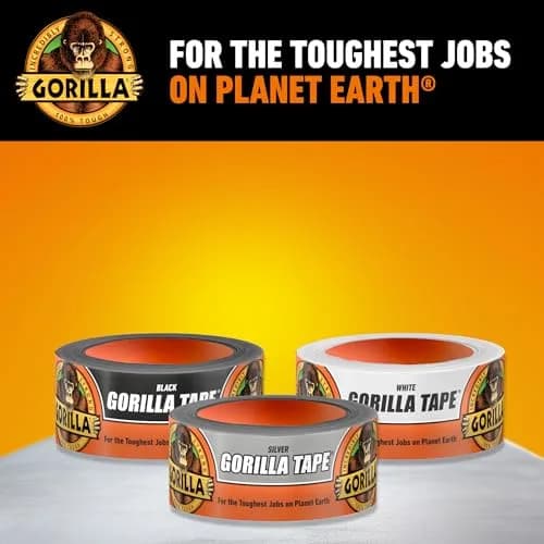 Gorilla Heavy Duty Duct Tape Silver 1.88 in x 10 yd | Sticks to Wood Stone Metal Brick thumbnail 8