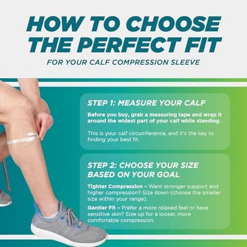 Run Forever 2-Pair Black Calf Compression Sleeve X-Large | 20-30mmHg Graduated Compression for Pain Relief & Recovery thumbnail 2