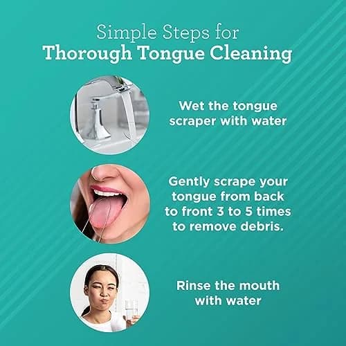 GuruNanda Tongue Scraper for Adults (2 Pack) with Travel Case | Stainless Steel Oral Care Tool thumbnail 4