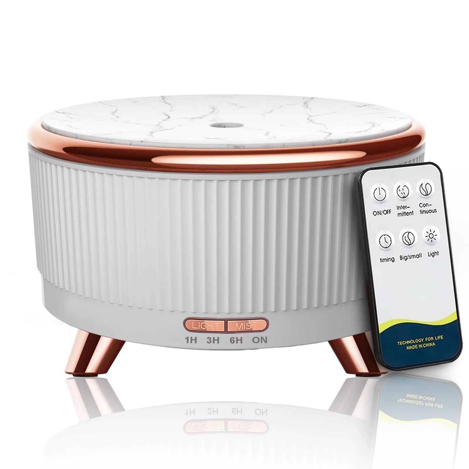 Jpord Aroma Diffuser 500ml | Ultrasonic Mist, 4 Modes, Whisper-Quiet, Remote & 7-Color LED — White