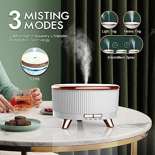 Jpord Large Room Essential Oil Diffuser 500ml (16.9 Fl Oz) | Ultrasonic Cool Mist Humidifier with Remote & Timer thumbnail 2