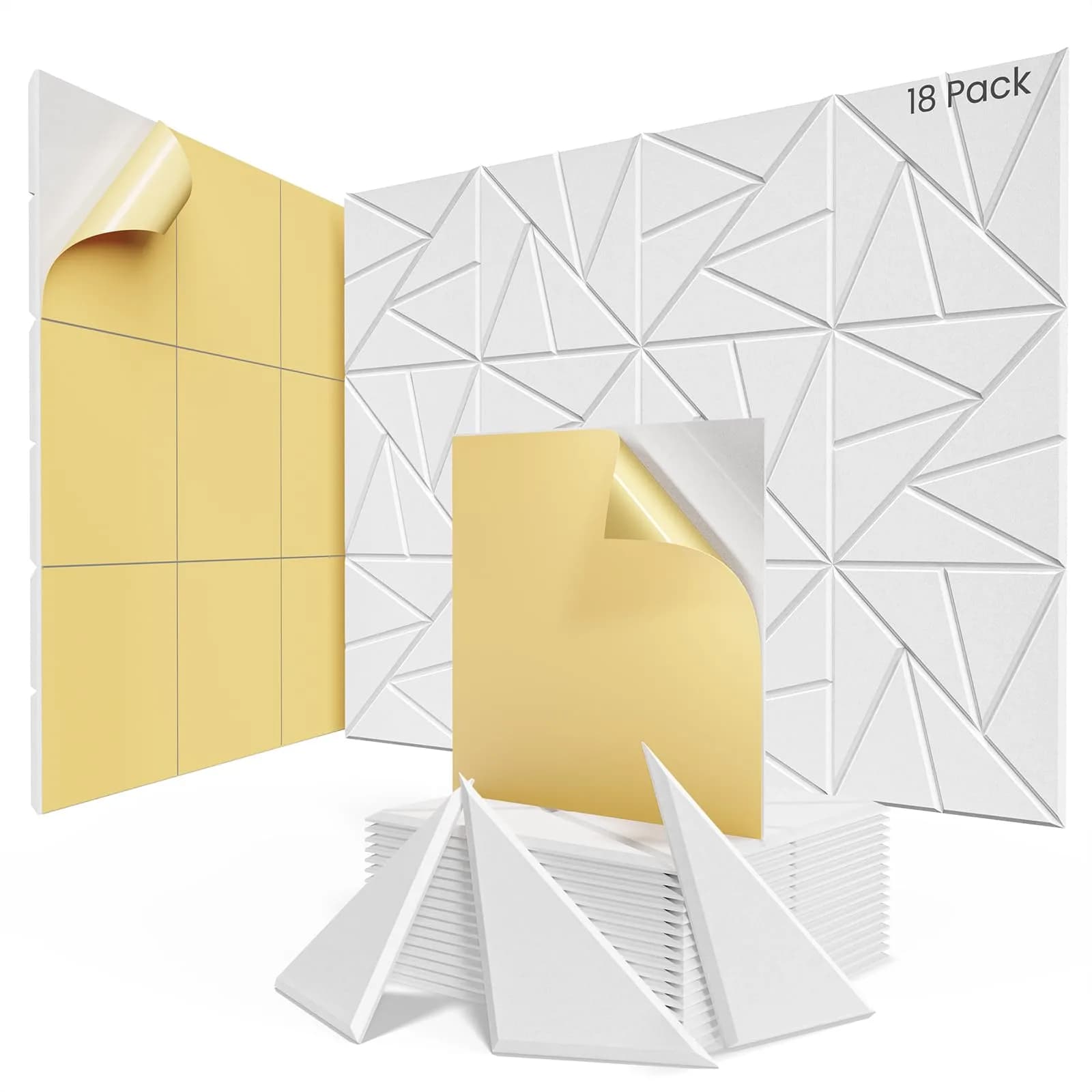 ROOME Acoustic Foam Panels 12"x 12"x 0.4" | Soundproof Wall Panels for Studio & Office
