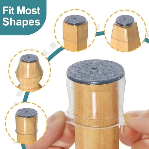 Ansible 24 Pcs Chair Leg Floor Protectors Round | Silicone Felt Pads for Hardwood Floors thumbnail 5