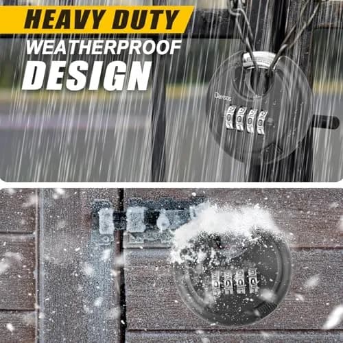 DAYGOS 4-Digit Combination Disc Padlock 2.75" Body, 3/8" Shackle | Heavy Duty Outdoor Lock for Storage Units, Gates, Fences (4-Pack, Black) thumbnail 4