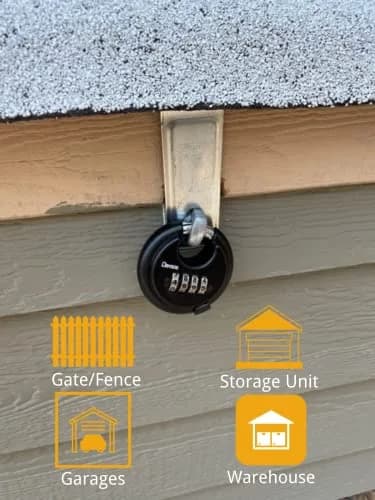 DAYGOS 4-Digit Combination Disc Padlock 2.75" Body, 3/8" Shackle | Heavy Duty Outdoor Lock for Storage Units, Gates, Fences (4-Pack, Black) thumbnail 8
