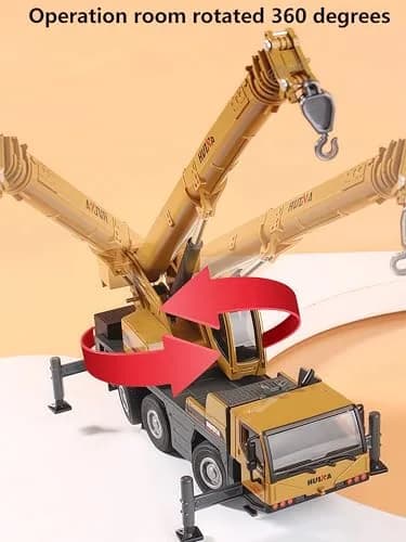 Gemini&Genius 1/50 Scale Autocrane Toys | Alloy Construction Vehicle for Kids, Room Decor & Gifts thumbnail 3