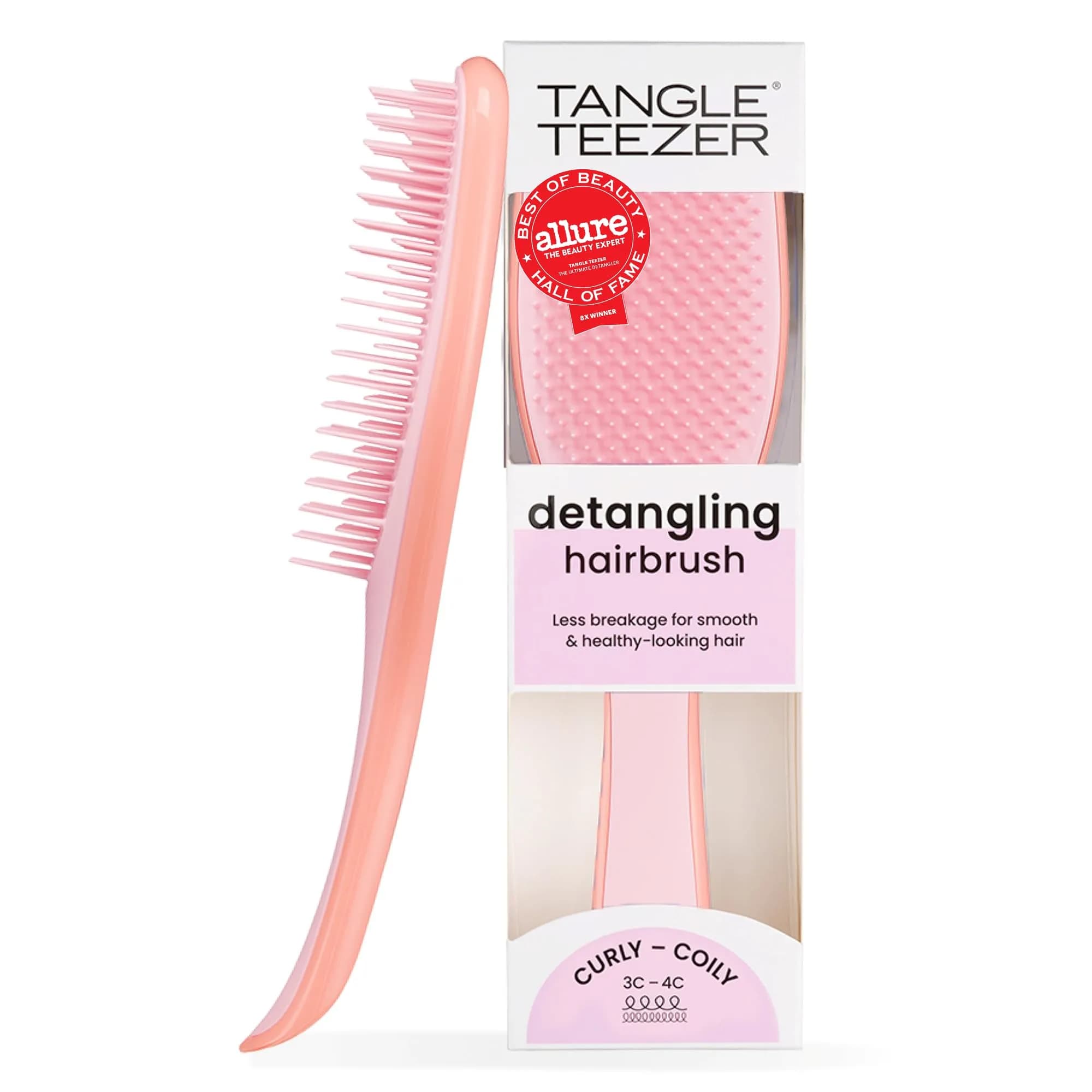 Tangle Teezer Ultimate Detangler Curly Hair Brush, 3C to 4C, Pink Mango (63g) — Pink Mango