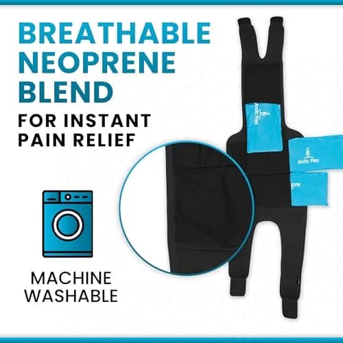 Vive Knee Ice Pack Wrap - Cold/Hot Gel Compression Brace for Pain Relief | Adjustable, Reusable, Latex-Free thumbnail 5