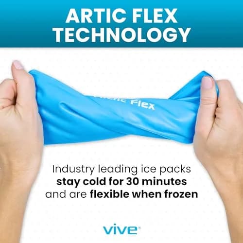 Vive Knee Ice Pack Wrap - Cold/Hot Gel Compression Brace for Pain Relief | Adjustable, Reusable, Latex-Free thumbnail 9