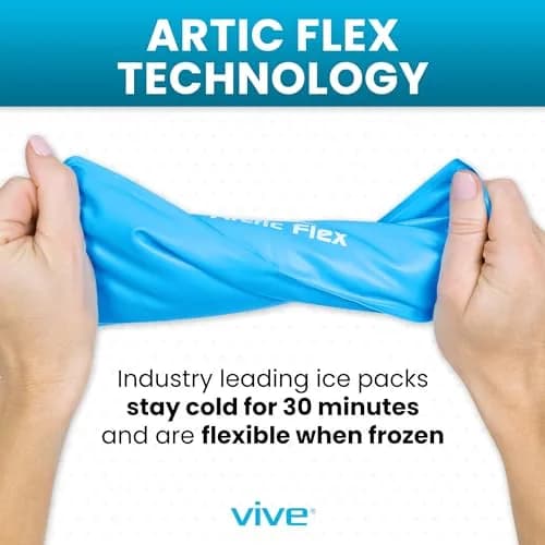Vive Knee Ice Pack Wrap - Cold/Hot Gel Compression Brace for Pain Relief | Reversible, Adjustable, Breathable thumbnail 9