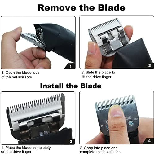 Audoc 2PC #10 Detachable Dog Grooming Clipper Blades 1.5mm (1/16") | Ceramic & Stainless Steel thumbnail 7