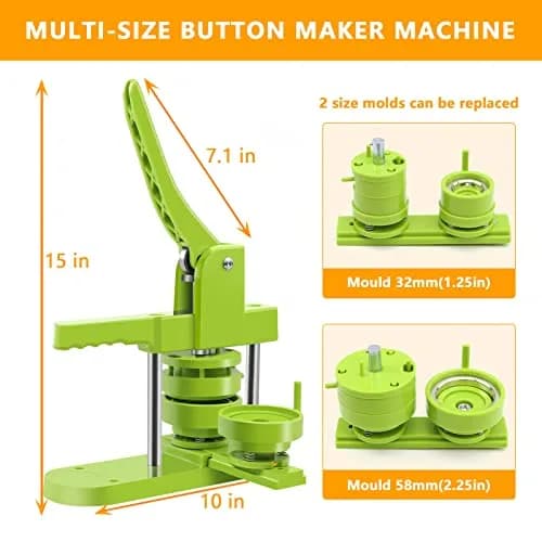 MK.Bear Button Maker Machine - Multiple Sizes 1.25in+2.25in | DIY Button Kit for Gifts & Crafts thumbnail 3