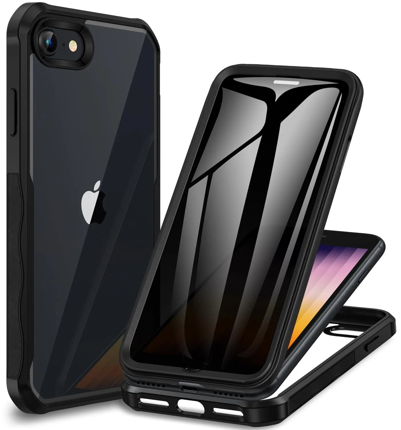 CENHUFO Privacy Case for iPhone SE 2022/2020, iPhone 8/7 | Full Body Shockproof with Built-in Privacy Screen Protector