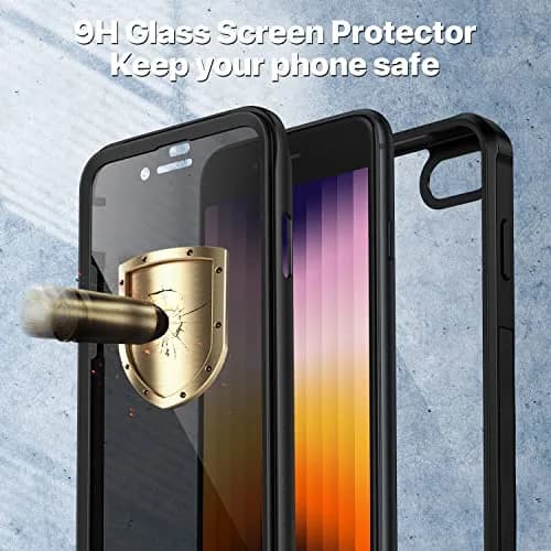 CENHUFO Privacy Case for iPhone SE 2022/2020, iPhone 8/7 | Full Body Shockproof with Built-in Privacy Screen Protector thumbnail 4