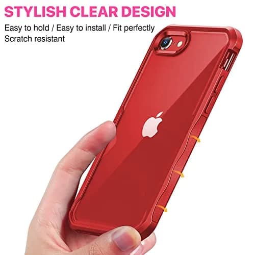 CENHUFO Privacy Case for iPhone SE 2022/2020, 8, 7 Red | Full Body 360° Protection with Built-in Privacy Screen thumbnail 7
