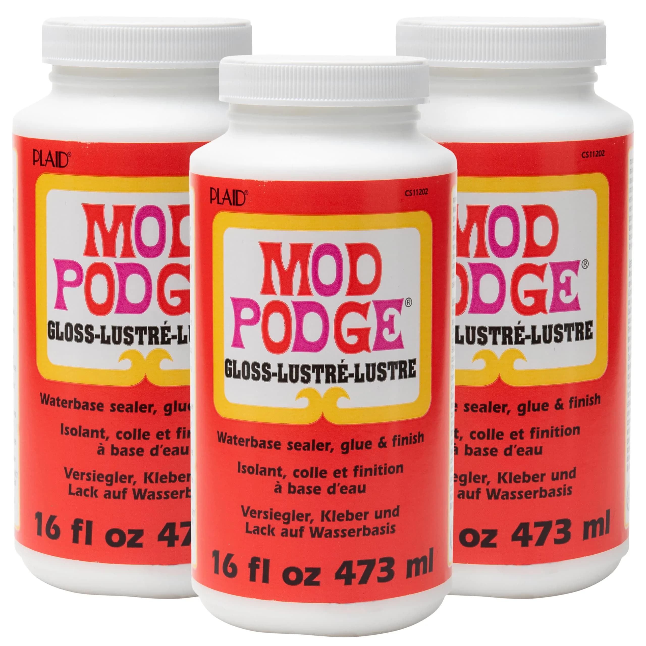 Mod Podge Gloss Waterbase Sealer 148ml (16 Fl Oz) Pack of 3 | Acrylic Sealer for Crafts