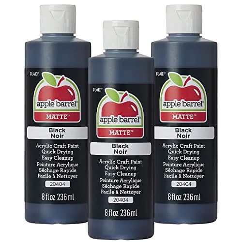 Apple Barrel Acrylic Paint Black 8 oz | Matte Finish for Crafts & Art Projects thumbnail 1