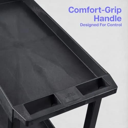 Luxor Utility Cart 24x18 inch | Heavy-Duty 3 Shelf Black, Made in USA (70-120c) thumbnail 2