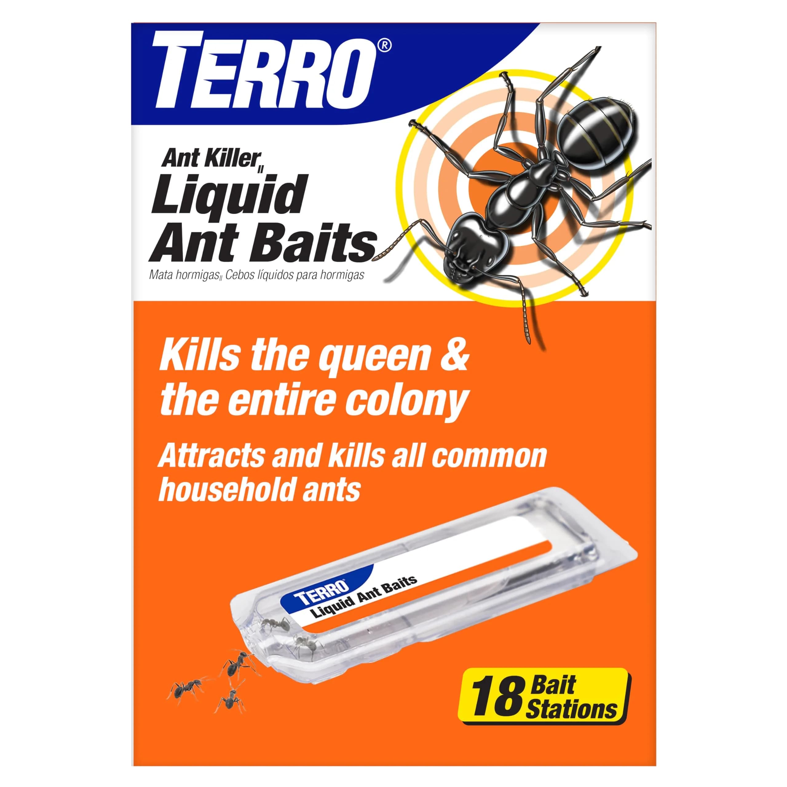 TERRO Liquid Ant Killer Bait Stations 18-Count | Kills Ants & Queen, 0.5 fl oz (15 ml) Each