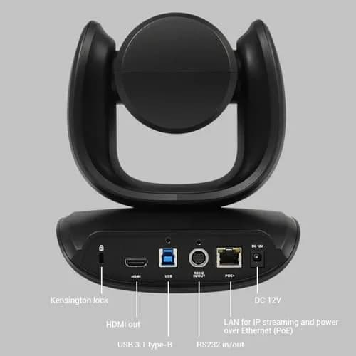 AVer CAM550 4K PTZ Conference Camera – Dual Lens AI Auto Framing with 12X Optical Zoom, Smart Gallery, USB & HDMI for Hybrid Meetings thumbnail 4