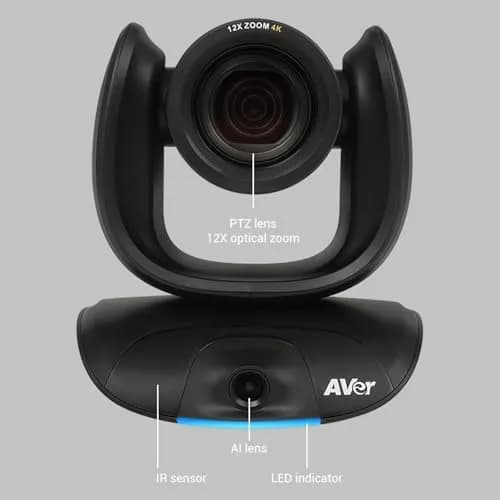 AVer CAM550 4K PTZ Conference Camera – Dual Lens AI Auto Framing with 12X Optical Zoom, Smart Gallery, USB & HDMI for Hybrid Meetings thumbnail 3