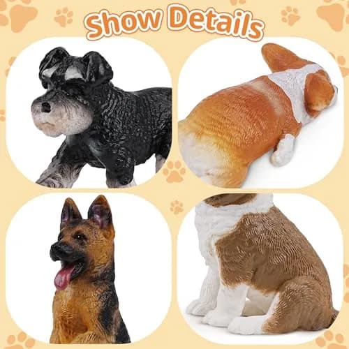 EYSCOTA 12PCS Dog Figurines Playset, Realistic Detailed Plastic Puppy Figures, Hand Painted Mini Dog Figures Toy Set Cake Toppers Easter Egg Birthday Gift for Kids Toddlers thumbnail 5