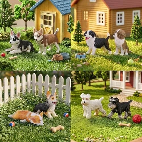 EYSCOTA 12PCS Dog Figurines Playset, Realistic Detailed Plastic Puppy Figures, Hand Painted Mini Dog Figures Toy Set Cake Toppers Easter Egg Birthday Gift for Kids Toddlers thumbnail 2