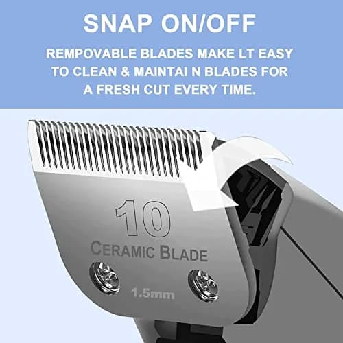 Audoc #10 Detachable Pet Clipper Blade 1.5mm (1/16") | Compatible with Andis, Oster A5, Wahl KM Series thumbnail 6