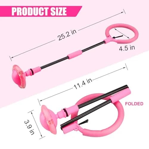 Chridark Ankle Skip Ball with Flash Wheel, Pink | Portable Foldable Toy for Kids & Adults thumbnail 6